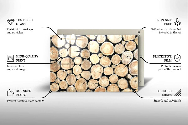 Főzőlap védő üveglap Fa fatörzsek