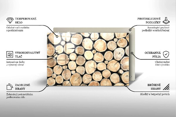 Főzőlap védő üveglap Fa fatörzsek