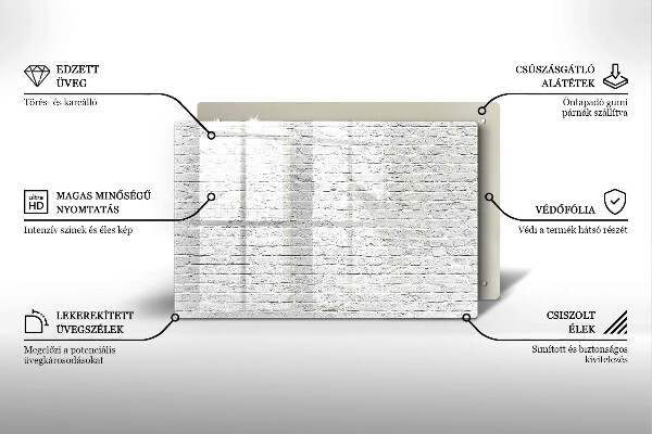 Tűzhelyvédő üveglap Téglafal fal