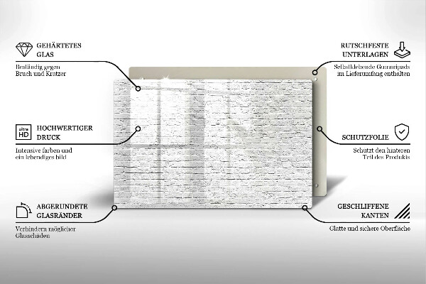 Tűzhelyvédő üveglap Téglafal fal