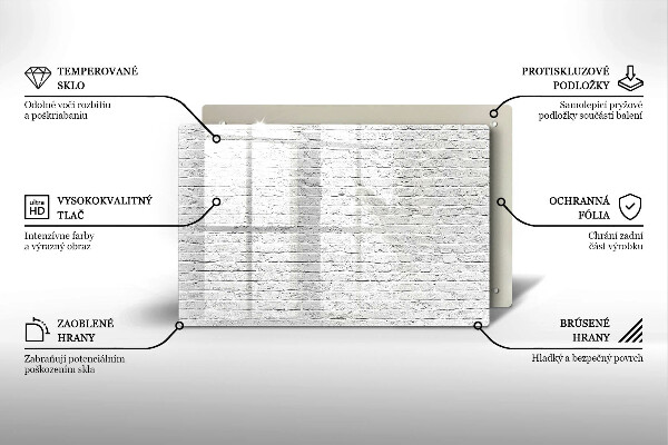 Tűzhelyvédő üveglap Téglafal fal