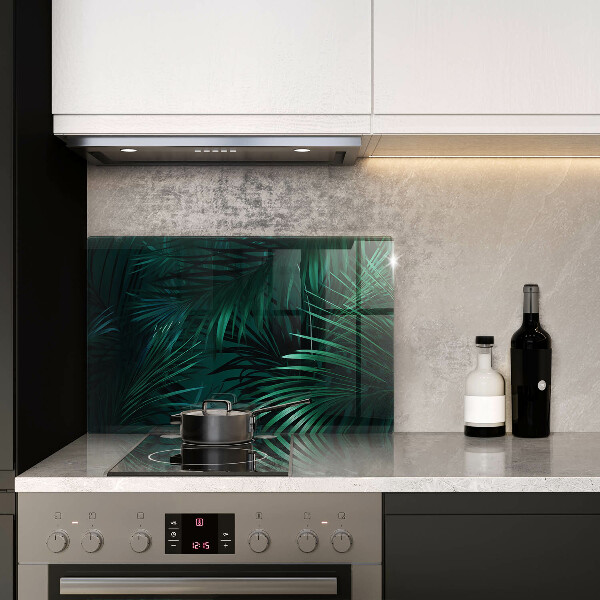 Tűzhelyvédő üveglap Vad dzsungel levelei