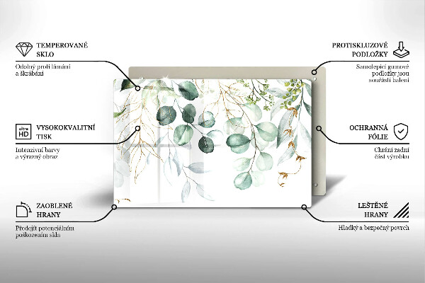 Tűzhelyvédő üveglap Festett növények