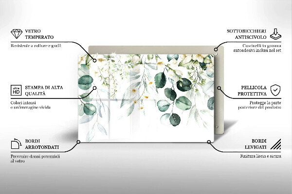 Tűzhelyvédő üveglap Akvarell növények