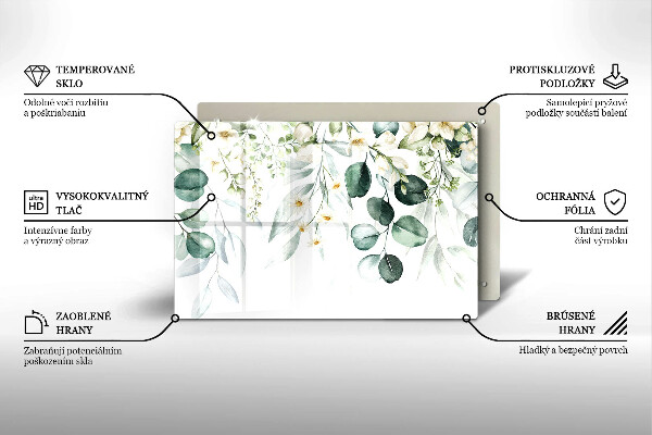 Tűzhelyvédő üveglap Akvarell növények