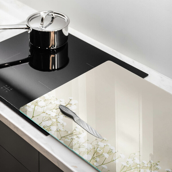 Tűzhelyvédő üveglap Gipsz boho virágok