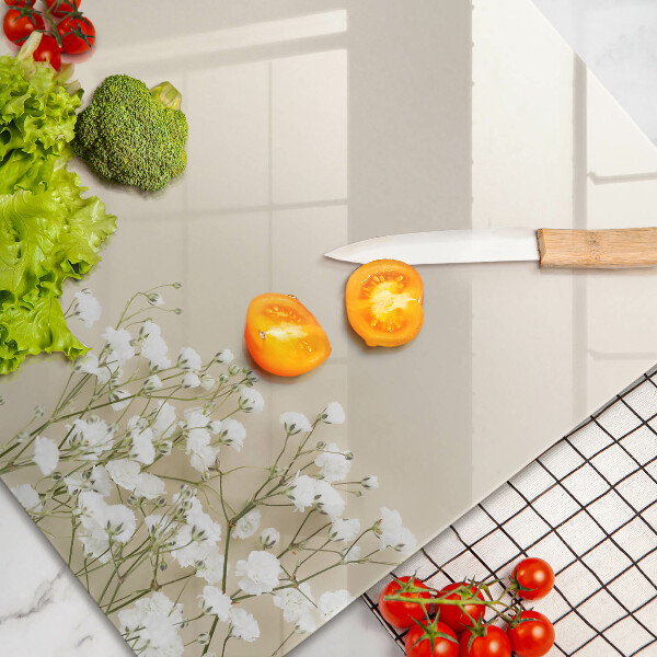 Tűzhelyvédő üveglap Gipsz boho virágok