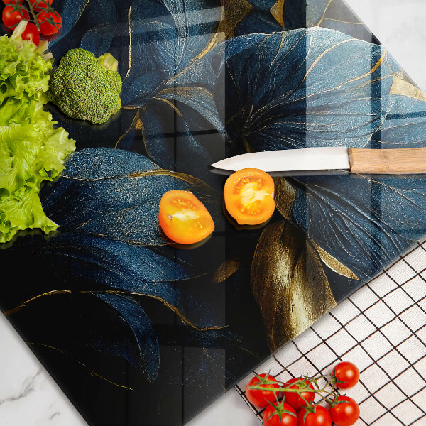 Tűzhelyvédő üveglap Dekoratív levelek arannyal