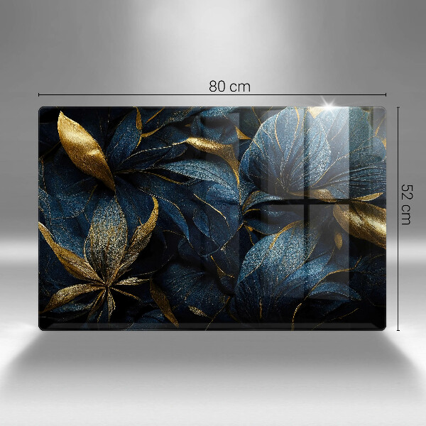 Tűzhelyvédő üveglap Dekoratív levelek arannyal