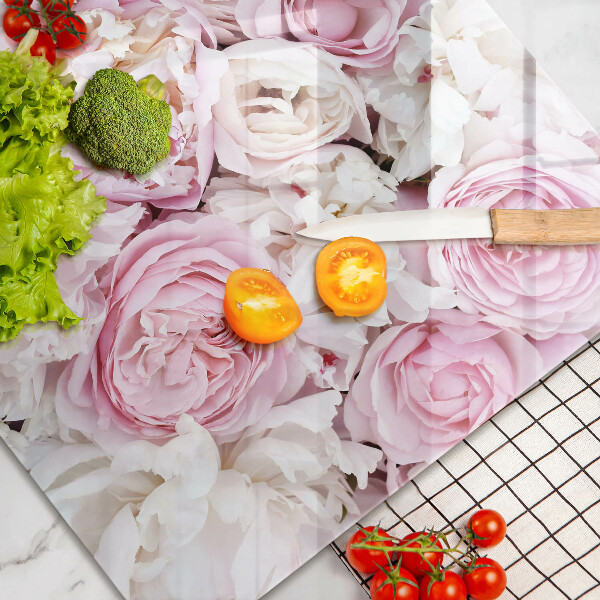 Tűzhelyvédő üveglap Bazsarózsa csokor