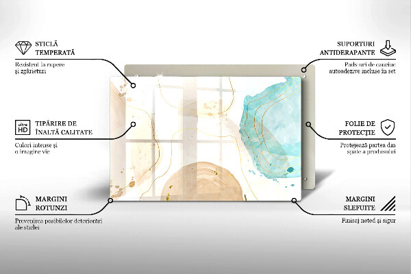 Tűzhelyvédő üveglap Világos bohó formák