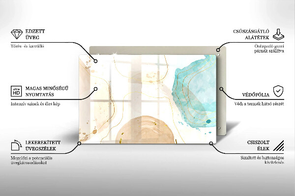 Tűzhelyvédő üveglap Világos bohó formák