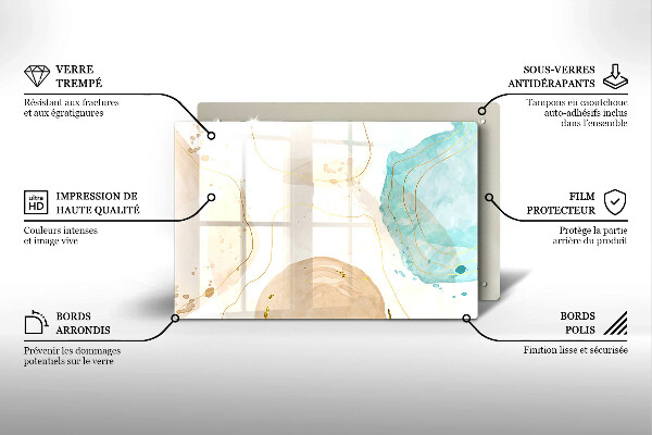 Tűzhelyvédő üveglap Világos bohó formák