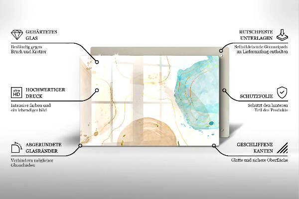 Tűzhelyvédő üveglap Világos bohó formák