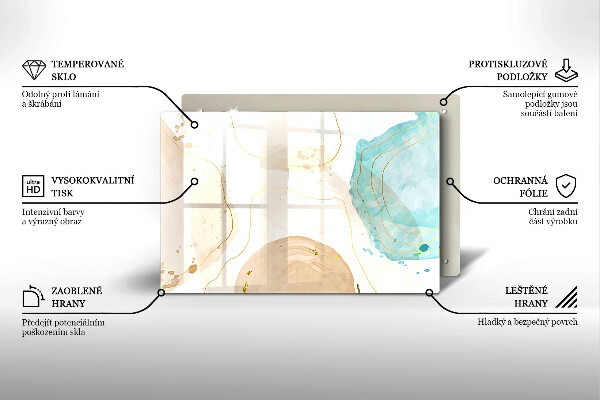 Tűzhelyvédő üveglap Világos bohó formák