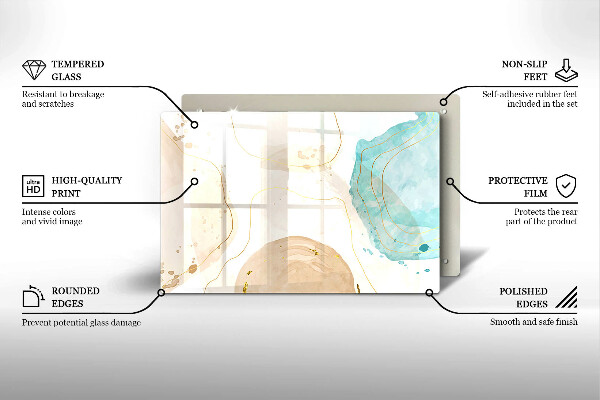Tűzhelyvédő üveglap Világos bohó formák
