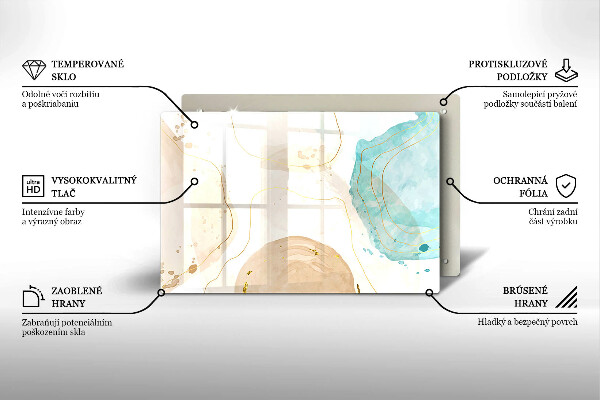 Tűzhelyvédő üveglap Világos bohó formák