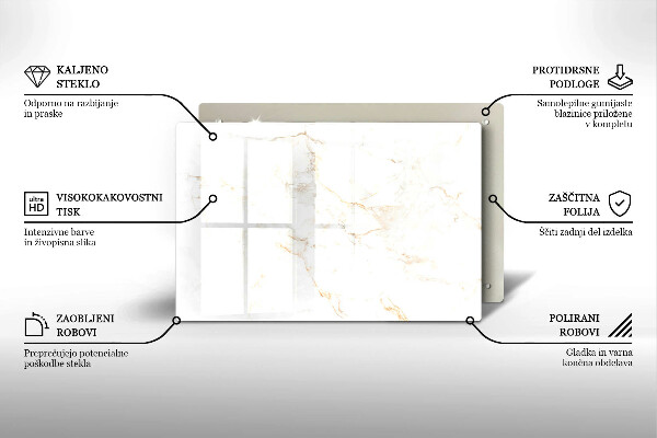 Tűzhelyvédő üveglap Elegáns márvány kő