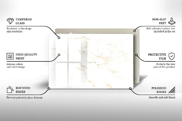 Tűzhelyvédő üveglap Elegáns márvány kő