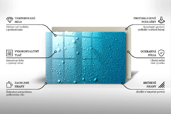 Tűzhelyvédő üveglap Vízcseppek