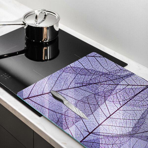 Tűzhelyvédő üveglap Levelek erekkel