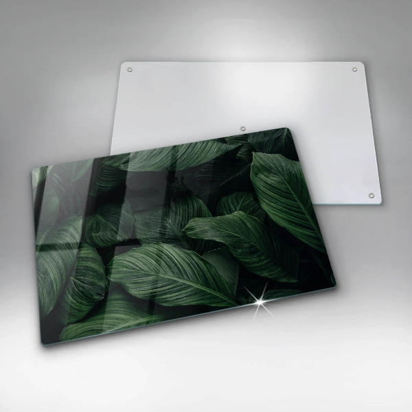 Főzőlap védő üveglap Sötét levelek