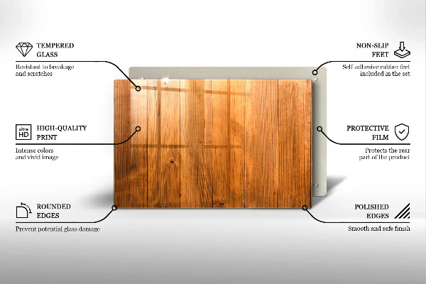 Főzőlap védő üveglap Fadeszkák