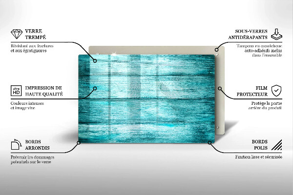 Főzőlap védő üveglap Vintage fa táblák