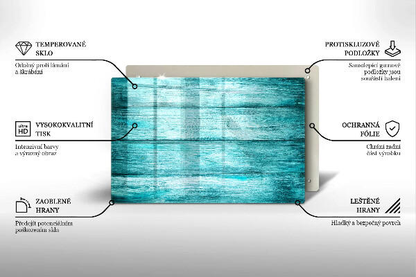 Főzőlap védő üveglap Vintage fa táblák