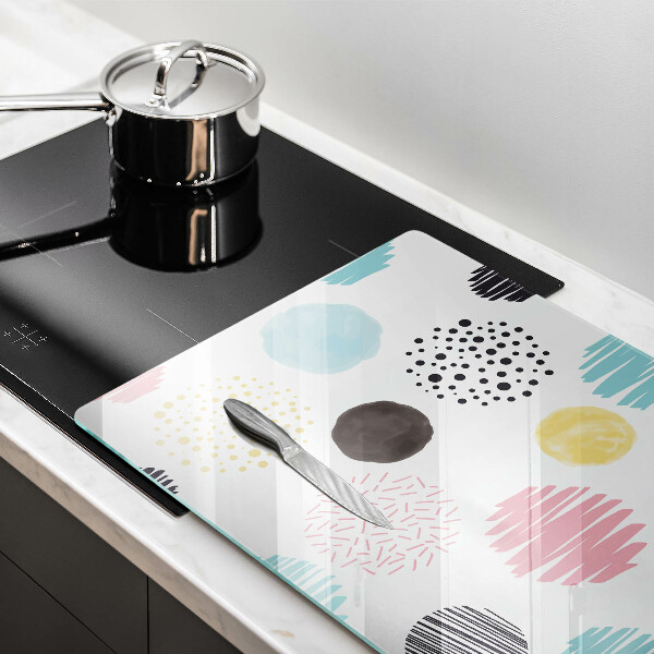 Főzőlap védő üveglap Festett formák