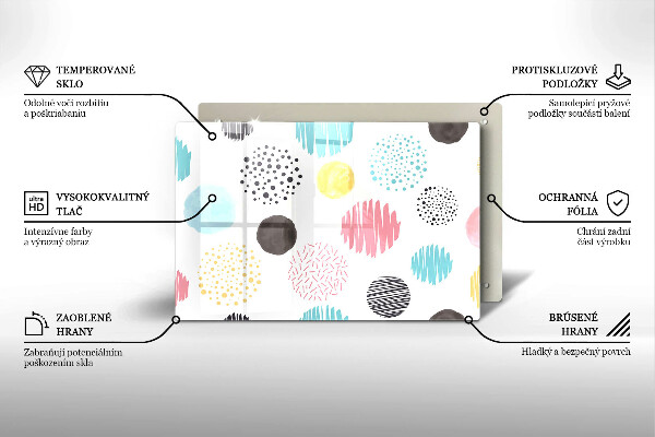 Főzőlap védő üveglap Festett formák