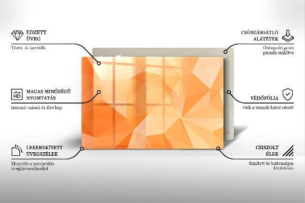Főzőlap védő üveglap Geometriai háttér