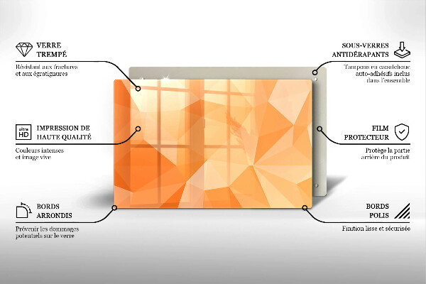Főzőlap védő üveglap Geometriai háttér