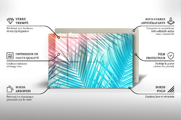 Főzőlap védő üveglap Pasztell levelek
