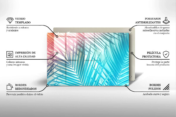 Főzőlap védő üveglap Pasztell levelek