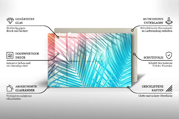 Főzőlap védő üveglap Pasztell levelek