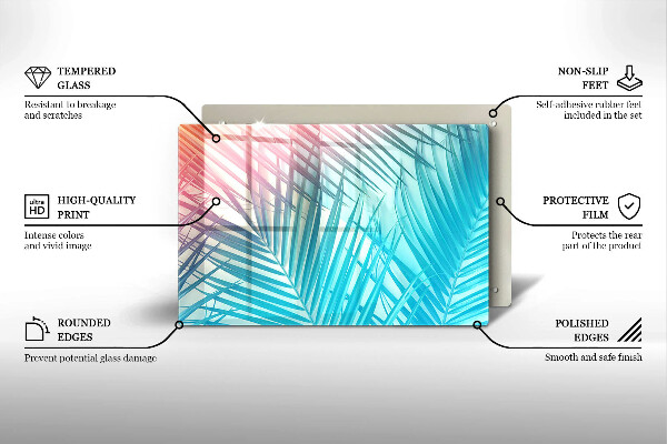 Főzőlap védő üveglap Pasztell levelek