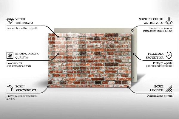 Főzőlap védő üveglap Régi téglafal