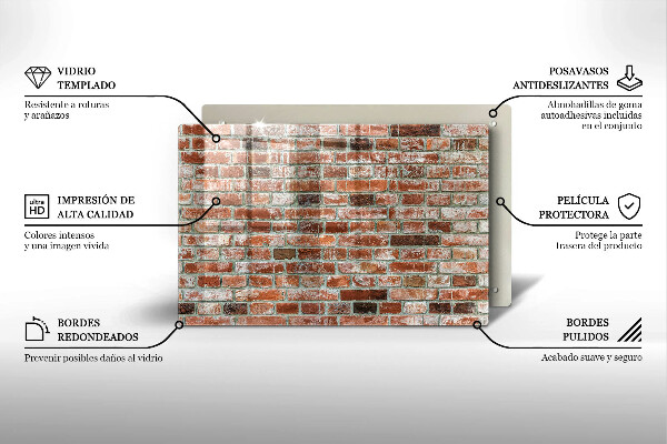 Főzőlap védő üveglap Régi téglafal