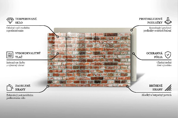 Főzőlap védő üveglap Régi téglafal