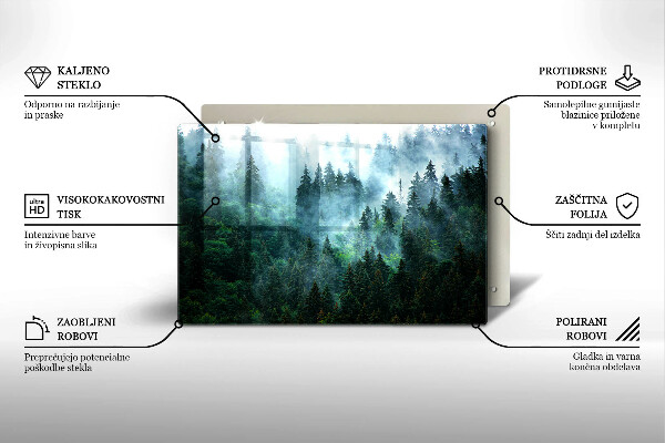 Főzőlap védő üveglap Erdő a ködben