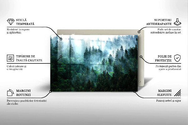 Főzőlap védő üveglap Erdő a ködben
