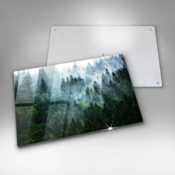 Főzőlap védő üveglap Erdő a ködben
