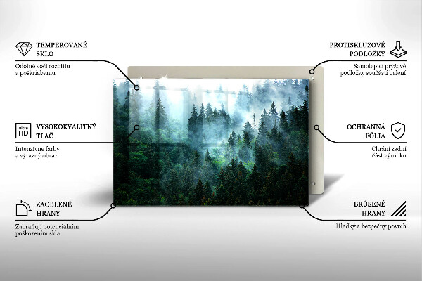 Főzőlap védő üveglap Erdő a ködben