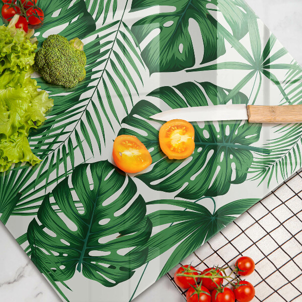 Főzőlap védő üveglap Monstera levelek