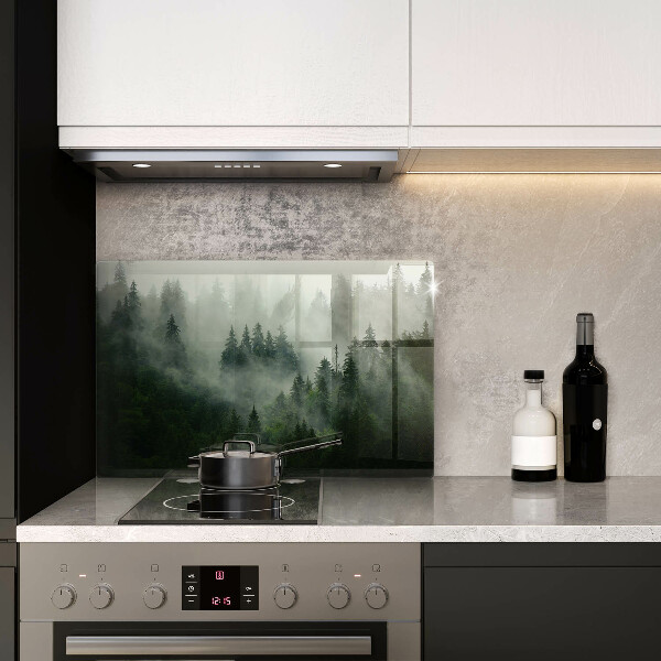 Főzőlap védő üveglap Ködös erdei táj