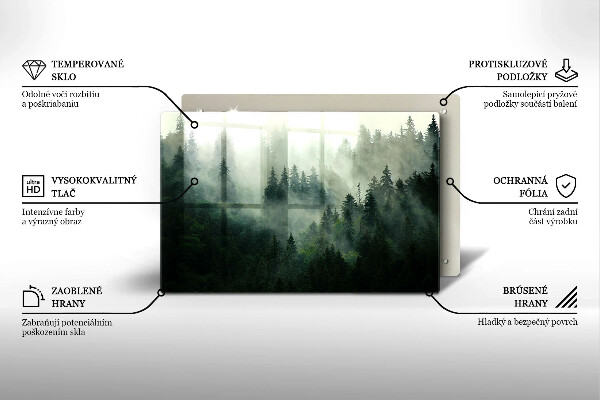 Főzőlap védő üveglap Ködös erdei táj