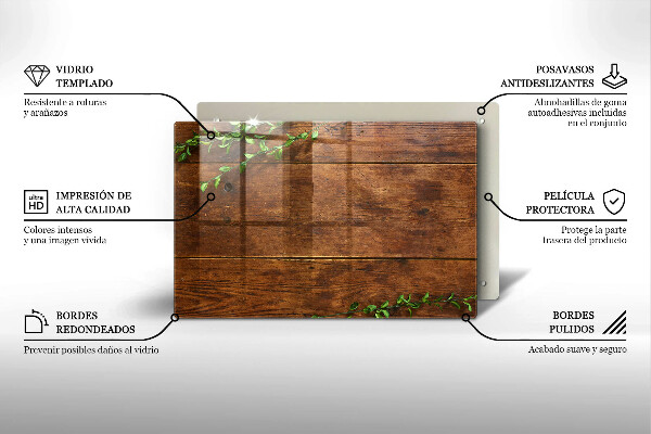 Főzőlap védő üveglap Fa táblák és levelek