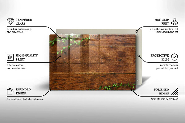 Főzőlap védő üveglap Fa táblák és levelek