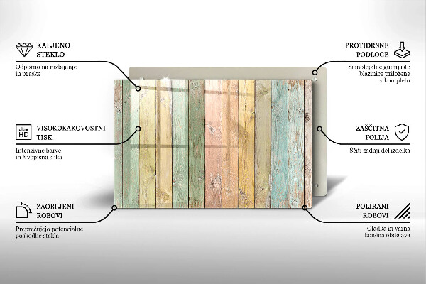Főzőlap védő üveglap Színes vintage táblák